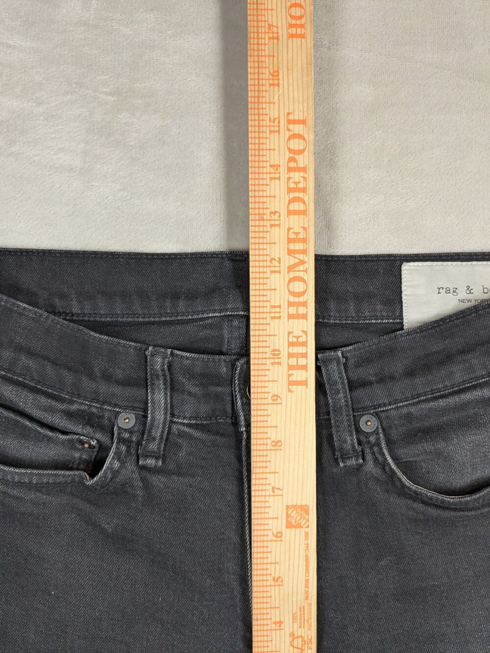 rag & bone Mens Jeans 30x32 Black Fit 2 Slim Leg Stretch Denim Pants - Picture 6 of 15